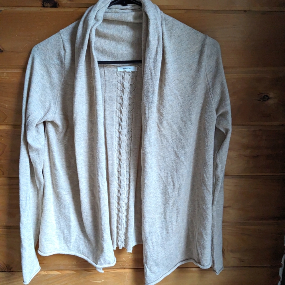 Maurices Cream Cardigan with Draped Shawl Collar